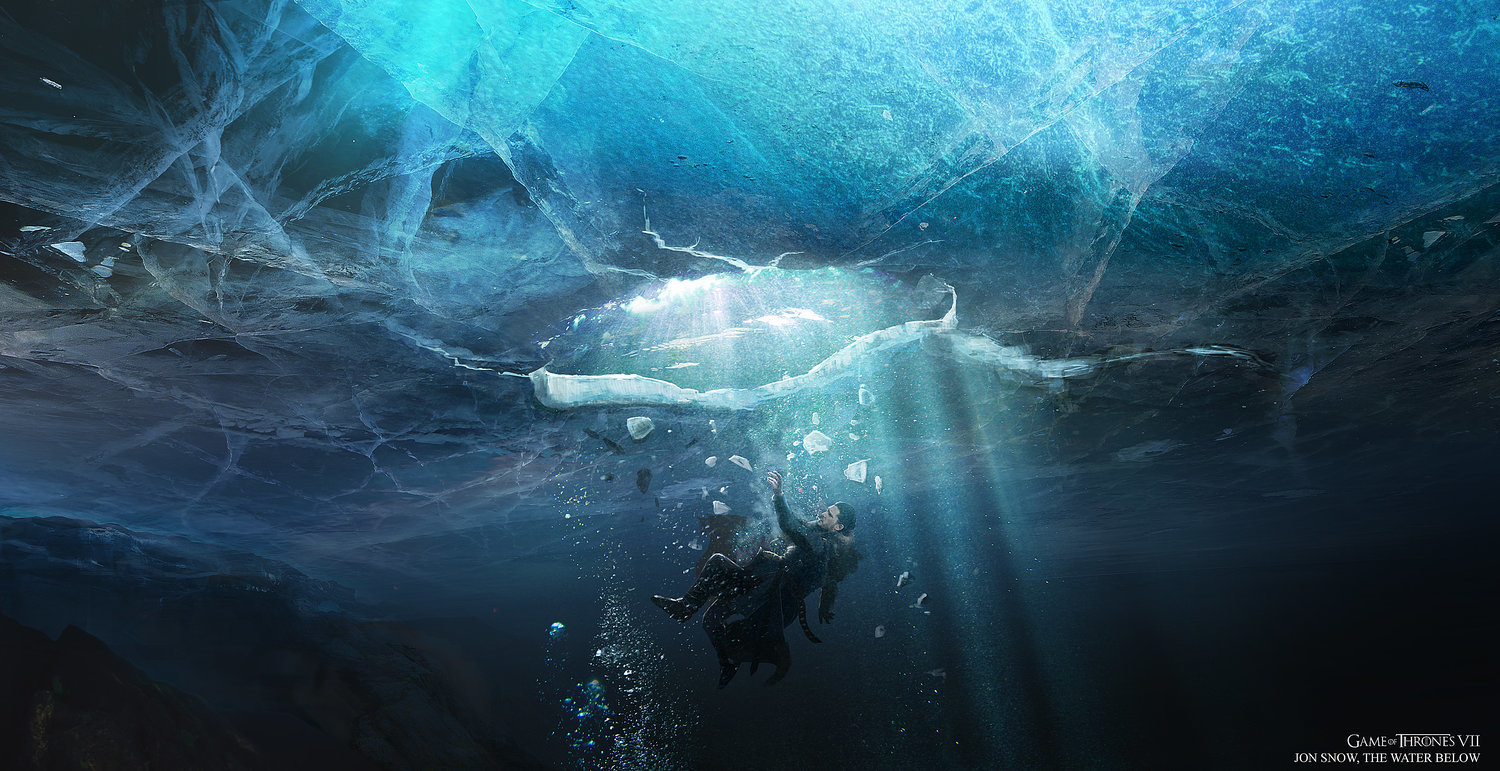 30 imágenes de Concept Art de Juego de Tronos Sorprendentes Jon Nieve cae en el hielo Temporada 7 - 30 imágenes de Concept Art de Juego de Tronos Sorprendentes