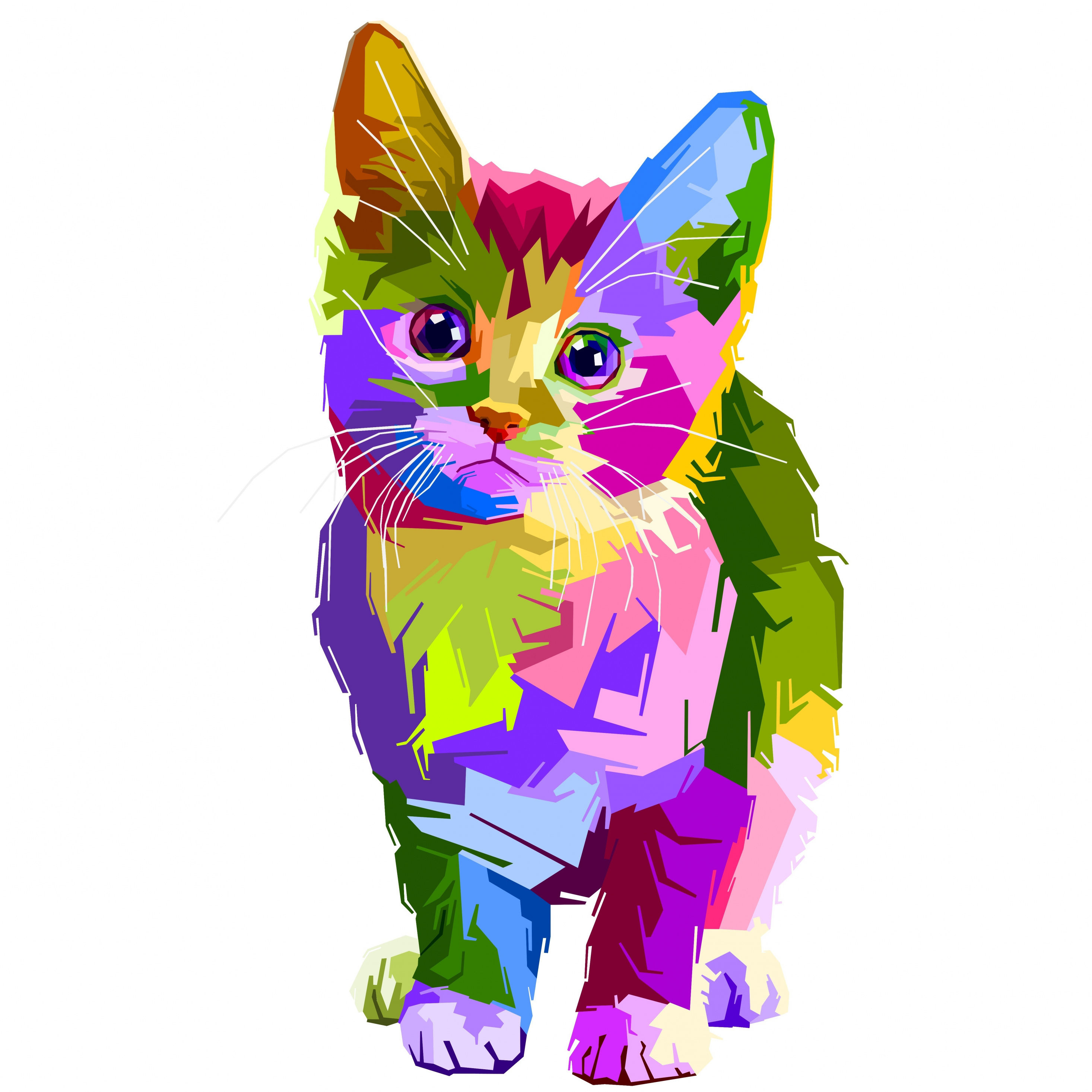 Tendencias Diseño Gráfico 2019 colorful kitten art copy - Tendencias Diseño Gráfico 2019