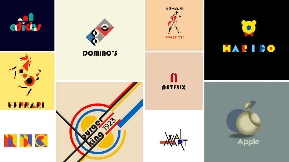 100 años de Bauhaus cómo se verían los famosos logos de hoy en estilo Bauhaus e1552544739504 - Marcas famosas con motivo del centenario de la Bauhaus